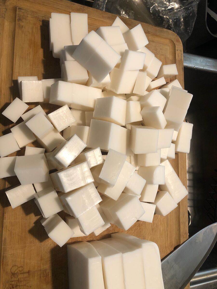 Ground avocado seed and soap base, handcrafted in small batches