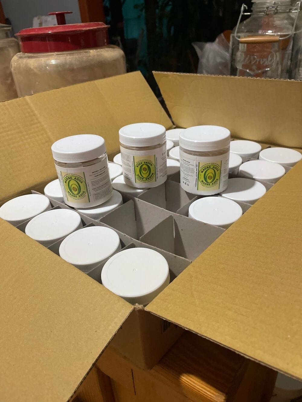A case of jars prepared for wholesale orders